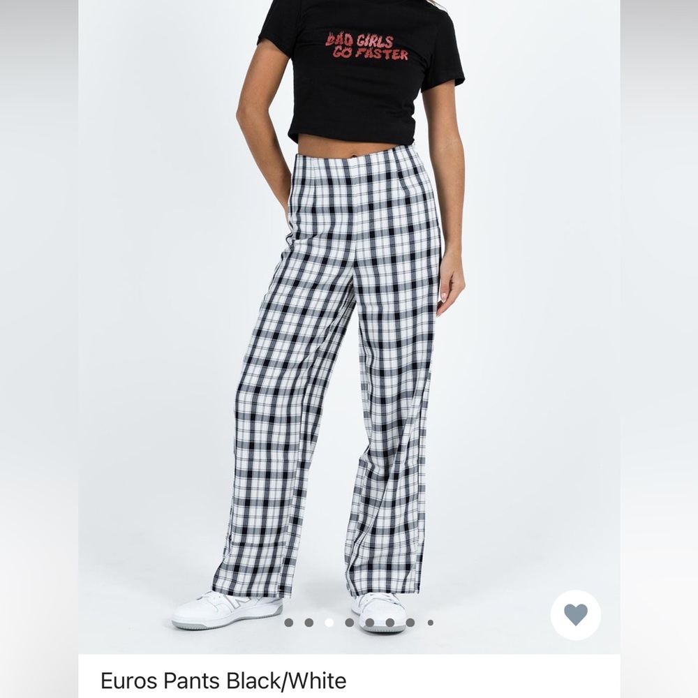 Princess Polly euros pants size US 4 black/white